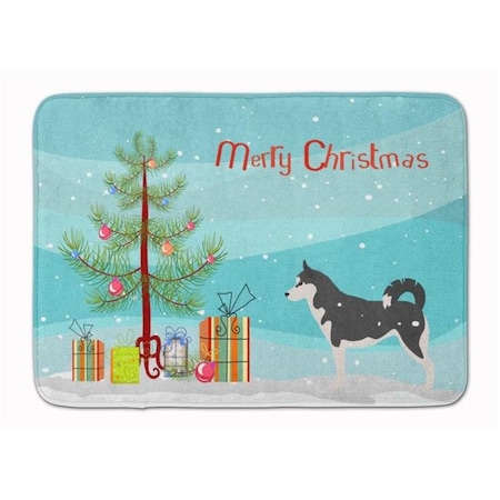 Carolines Treasures Carolines Treasures BB2998RUG Siberian Husky Merry Christmas Tree Machine Washable Memory Foam Mat BB2998RUG